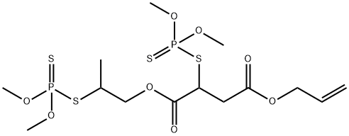 2-[(Dimethoxyphosphinothioyl)thio]succinic acid 4-allyl=1-[2-[(dimethoxyphosphinothioyl)thio]propyl] ester Struktur