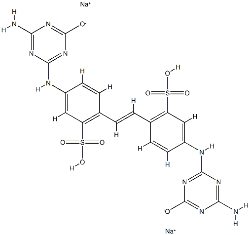 2,2'-(1,2-Ethenediyl)bis[5-[(6-amino-1,4-dihydro-4-oxo-1,3,5-triazin-2-yl)amino]benzenesulfonic acid sodium] salt Struktur