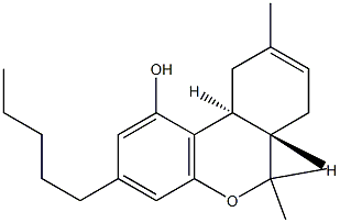 [6aS,(+)]-6aα,7,10,10aβ-Tetrahydro-6,6,9-trimethyl-3-pentyl-6H-dibenzo[b,d]pyran-1-ol Struktur