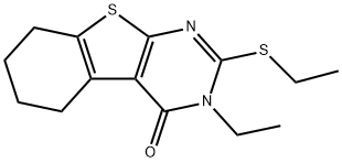 3-ethyl-2-(ethylsulfanyl)-5,6,7,8-tetrahydro[1]benzothieno[2,3-d]pyrimidin-4(3H)-one Struktur