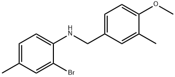 2-bromo-N-(4-methoxy-3-methylbenzyl)-4-methylaniline Struktur