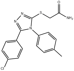 2-{[5-(4-chlorophenyl)-4-(4-methylphenyl)-4H-1,2,4-triazol-3-yl]sulfanyl}acetamide Struktur