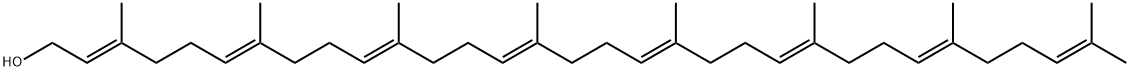 (2E,6E,10E,14E,18E,22E,26E)-3,7,11,15,19,23,27,31-Octamethyldotriacontane-2,6,10,14,18,22,26,30-octene-1-ol Struktur