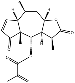 (3aR)-4,4a,7aα,8,9,9aα-Hexahydro-4α-(methacryloyloxy)-3β,4aβ,8α-trimethylazuleno[6,5-b]furan-2,5(3H,3aαH)-dione Struktur