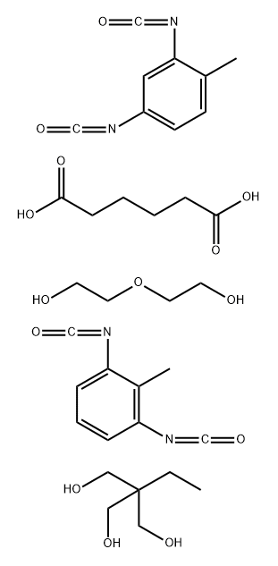 Hexanedioic acid, polymer with 1,3-diisocyanato-2-methylbenzene, 2,4-diisocyanato-1-methylbenzene, 2-ethyl-2-(hydroxymethyl)-1,3-propanediol and 2,2'-oxybis[ethanol] Struktur