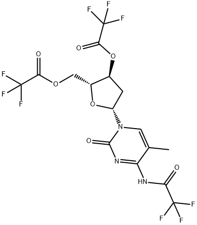 3'-O,5'-O-Bis(trifluoroacetyl)-2'-deoxy-5-methyl-N-(trifluoroacetyl)cytidine Struktur