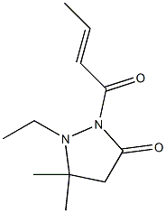 3-Pyrazolidinone,1-ethyl-5,5-dimethyl-2-[(2E)-1-oxo-2-butenyl]-(9CI) Struktur