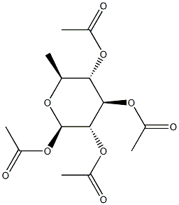 6-Deoxy-β-L-glucopyranose tetraacetate Struktur