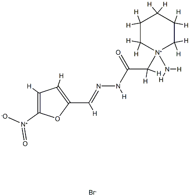 2-(1-amino-3,4,5,6-tetrahydro-2H-pyridin-1-yl)-N-[(5-nitro-2-furyl)met hylideneamino]acetamide bromide Struktur