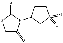 3-(1,1-dioxidotetrahydro-3-thienyl)-2-thioxo-1,3-thiazolidin-4-one Struktur