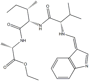 N-(1H-Indol-3-ylmethylene)-L-Val-L-Ile-L-Ala-OEt Struktur