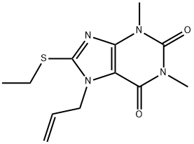 7-allyl-8-(ethylthio)-1,3-dimethyl-3,7-dihydro-1H-purine-2,6-dione Struktur