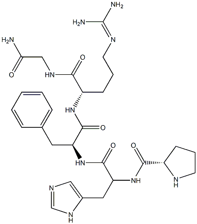 L-Pro-L-His-L-Phe-L-Arg-Gly-NH2 Struktur