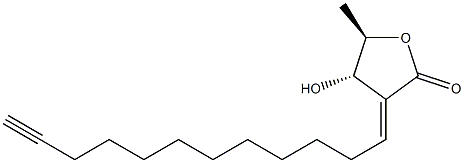 4α-Hydroxy-5β-methyl-3-[(E)-dodecan-11-yn-1-ylidene]-4,5-dihydrofuran-2(3H)-one Struktur