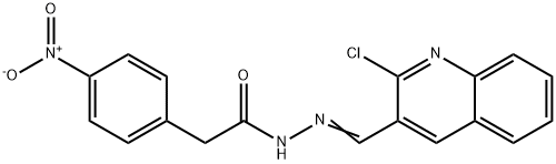 (E)-N-((2-chloroquinolin-3-yl)methylene)-2-(4-nitrophenyl)acetohydrazide Struktur