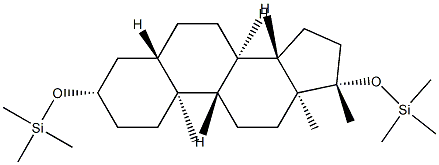 [(17-Methyl-5α-androstane-3β,17β-diyl)bis(oxy)]bis(trimethylsilane) Struktur