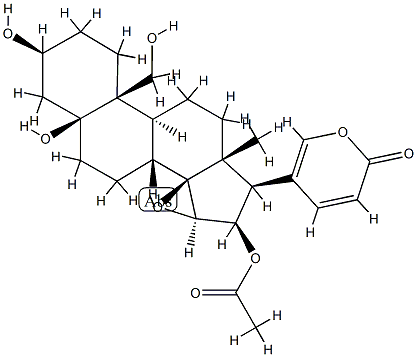 16β-Acetoxy-14,15β-epoxy-3β,5,19-trihydroxy-5β-bufa-20,22-dienolide Struktur