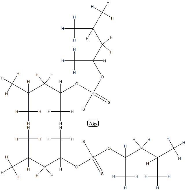 bis(4-methylpentan-2-yloxy)-sulfanylidene-sulfido-phosphorane, zinc(+2 ) cation Struktur