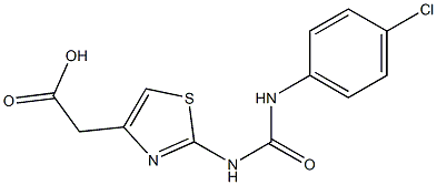 2-(2-{[(4-chlorophenyl)carbamoyl]amino}-1,3-thiazol-4-yl)acetic acid Struktur