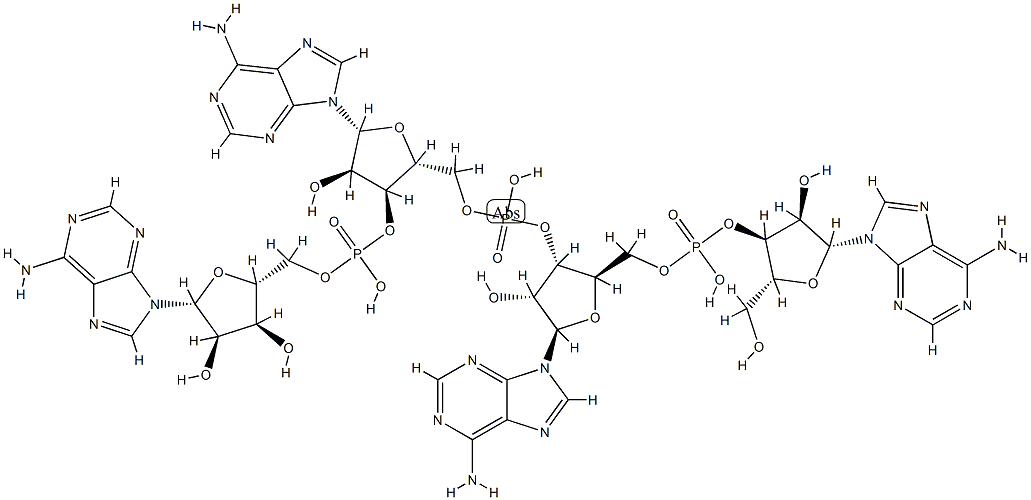 adenylyl-(3'-5')-adenylyl-(3'-5')-adenylyl-(3'-5')-adenosine Struktur