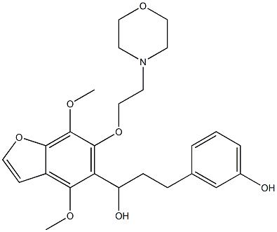 4,7-Dimethoxy-α-[2-(3-hydroxyphenyl)ethyl]-6-[2-(4-morpholinyl)ethoxy]-5-benzofuranmethanol Struktur