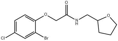 2-(2-bromo-4-chlorophenoxy)-N-(tetrahydro-2-furanylmethyl)acetamide Struktur