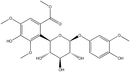 4-Hydroxy-3-methoxyphenyl O-beta-D-(6'-O-syringate)glucopyraside Struktur