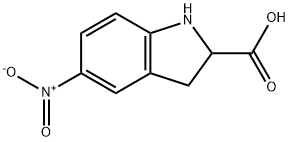 1H-Indole-2-carboxylicacid,2,3-dihydro-5-nitro-(9CI) Struktur