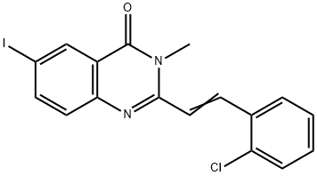 2-[2-(2-chlorophenyl)vinyl]-6-iodo-3-methyl-4(3H)-quinazolinone Struktur