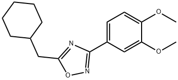 5-(cyclohexylmethyl)-3-(3,4-dimethoxyphenyl)-1,2,4-oxadiazole Struktur