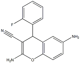 2,6-diamino-4-(2-fluorophenyl)-4H-chromene-3-carbonitrile Struktur