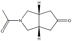 Cyclopenta[c]pyrrol-5(1H)-one, 2-acetylhexahydro-, (3aR,6aS)-rel- (9CI) Struktur