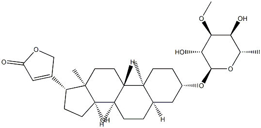 3β-[(6-Deoxy-3-O-methyl-α-L-altropyranosyl)oxy]-14-hydroxy-5β-card-20(22)-enolide Struktur