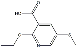 3-Pyridinecarboxylicacid,2-ethoxy-5-(methylthio)-(9CI) Struktur