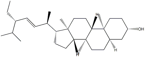 (22E,24S)-22,23-Didehydro-24-ethyl-5α-cholestan-3β-ol Struktur