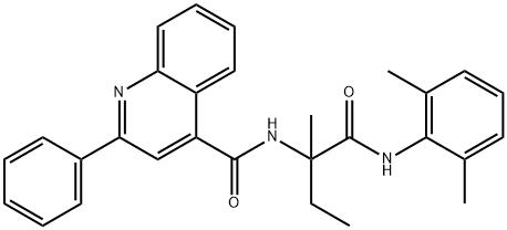 4-Quinolinecarboxamide,N-[1-[[(2,6-dimethylphenyl)amino]carbonyl]-1-methylpropyl]-2-phenyl-(9CI) Struktur