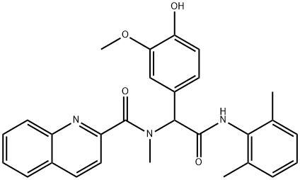 2-Quinolinecarboxamide,N-[2-[(2,6-dimethylphenyl)amino]-1-(4-hydroxy-3-methoxyphenyl)-2-oxoethyl]-N-methyl-(9CI) Struktur