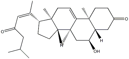 6α-Hydroxy-5α-cholesta-9(11),20(22)-diene-3,23-dione Struktur