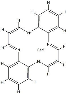 Iron, 7,16-dihydrodibenzob,i1,4,8,11tetraazacyclotetradecinato(2-)-.kappa.N5,.kappa.N9,.kappa.N14,.kappa.N18-, (SP-4-1)- Struktur