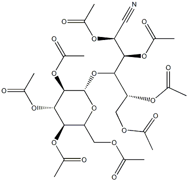 4-O-(2,3,4,6-Tetra-O-acetyl-β-D-glucopyranosyl)-D-glucononitrile 2,3,5,6-Tetraacetate Struktur