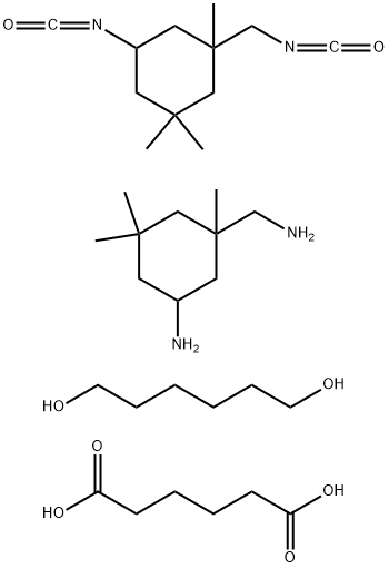 Hexanedioic acid, polymer with 5-amino-1,3,3-trimethylcyclohexanemethanamine, 1,6-hexanediol and 5-isocyanato-1-(isocyanatomethyl) -1,3,3-trimethylcyclohexane Struktur