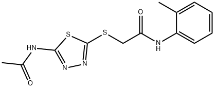 2-{[5-(acetylamino)-1,3,4-thiadiazol-2-yl]sulfanyl}-N-(2-methylphenyl)acetamide Struktur