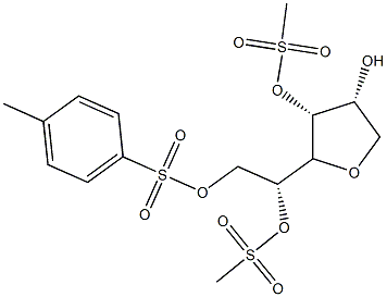 6-O-(4-Methylphenylsulfonyl)-1,4-anhydro-D-mannitol 3,5-bis(methanesulfonate) Struktur