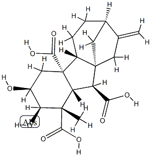 2β,3β-Dihydroxy-1β-methyl-8-methylenegibbane-1α,4aα,10β-tricarboxylic acid Struktur