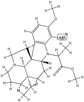 17-Hydroxy-16-methoxy-α-methylaspidospermidine-1-acetic acid methyl ester Struktur