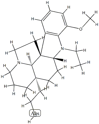 1-Ethyl-17-methoxyaspidospermidin-21-ol Struktur