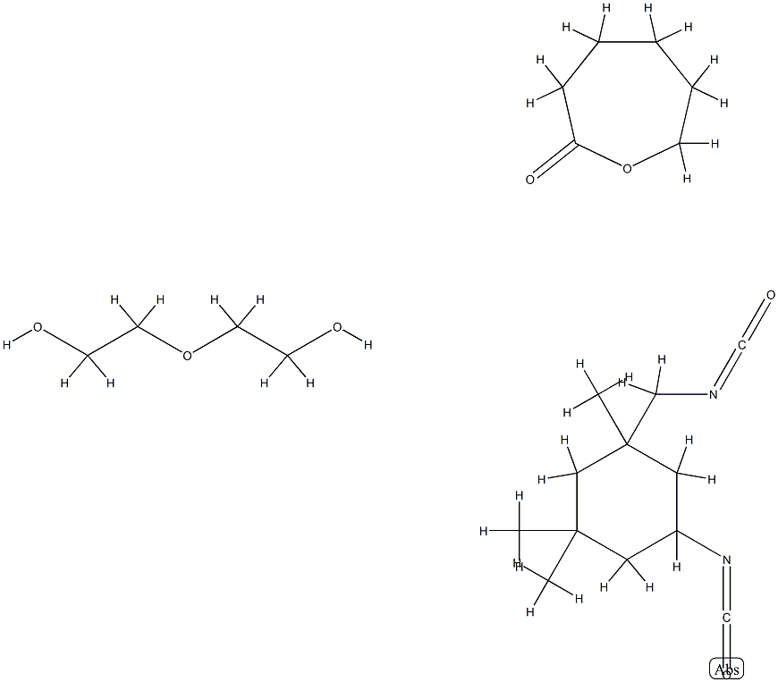 2-Oxepanone, polymer with 5-isocyanato-1-(isocyanatomethyl)-1,3,3-trimethylcyclohexane and 2,2-oxybisethanol Struktur