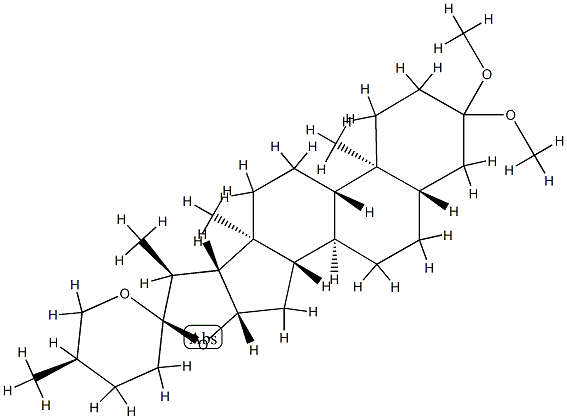 (25R)-3,3-Dimethoxy-5α-spirostane Struktur