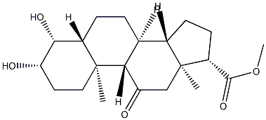 3β,4β-Dihydroxy-11-oxo-5α-androstane-17β-carboxylic acid methyl ester Struktur