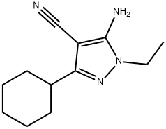 1H-Pyrazole-4-carbonitrile,5-amino-3-cyclohexyl-1-ethyl-(9CI) Struktur